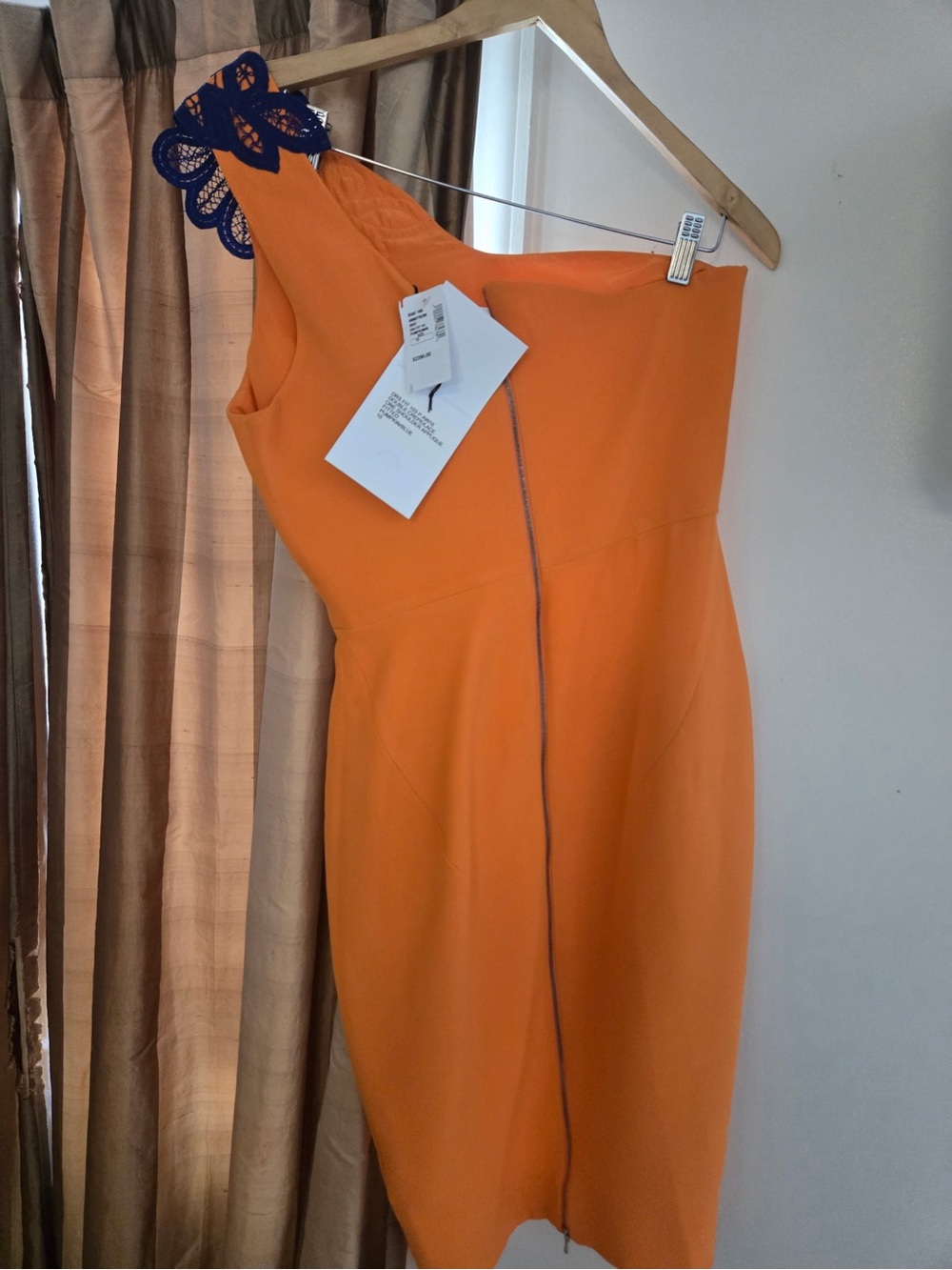 One-Shoulder Orange Cocktail Dress